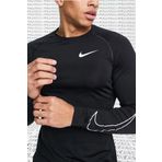 Nike Pro Dri Fit Men's Tight Fit Top Slim Fit Uzun Kollu Siyah Sweatshirt Body