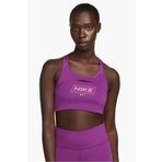Nike Pro Dri Fit Swoosh Sports Bra İn Viotech Cave Purple Orta Destekli Dolgusuz Grafik Kadın Spor Sütyeni Mor