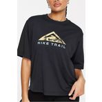 Nike Running Trail Logo T-shirt Black Kadın Bol Kesim Spor Tişört Siyah