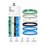 Nike Spor Saç Bandı 6'lı Set - Renkli Kulak Hizası Tenis, Fitness, Koşu Bandı (Kaymaz Esnek Yapı)