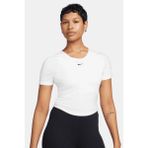 Nike Sportswear Chill Knit Tight Fit T-Shirt Kadın Mini Fitilli Sıkı Kesim Yuvarlak Sırtlı Tişört Kırık Beyaz