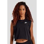 Nike Sportswear Club Women's Sleeveless Cropped Top Kadın Crop Kolsuz Tişört Siyah - 2XL