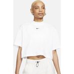 Nike Sportswear Essential Boxy Mock-Neck Oversize T-Shirt Kadın Crop Oversize Tişört Beyaz