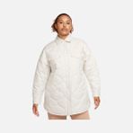 Nike Sportswear Essential Quilted Trench Full-Snap Women's Jacket Kadın Beyaz Bol Kesim Ceket FB8732