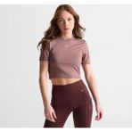 Nike Sportswear Essential Slim-Fit Cropped Short-Sleeve Crop Kahverengi Kadın T-Shirt FB2873-208