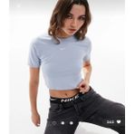 Nike Sportswear Essential Slim-Fit Cropped Short-Sleeve Mavi Kadın T-Shirt FB2873-441