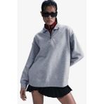 Nike Sportswear Fleece 1/4 Zipped Oversized Sweatshirt Kadın Oversize 1/4 Fermuarlı Sweatshirt Gri