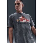 Nike Sportswear M90 Vintage Stirrup Loose Fit T-Shirt Baskılı Erkek Bol Kesim Tişört Antrasit