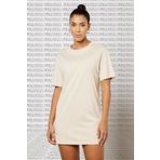 Nike Sportswear Organic Cotton Short Sleve Dress Nakış Swooslu Bej Elbise