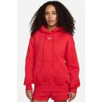 Nike Sportswear Phoenix Fleece Oversize Pullover Hoodie Kadın Kapüşonlu Bol Kesim Sweatshirt Kırmızı