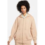 Nike Sportswear Phoenix Fleece Oversized Hoodie Full Zip Bol Kesim Kapüşonlu Kadın Sweatshirt Bej