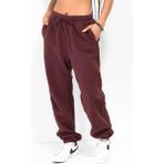 Nike Sportswear Plush Burgundy Crush Sherpa Oversize Sweatpants Kadın Geniş Kalıp Yüksek Bel Peluş Eşofman Altı Bordo