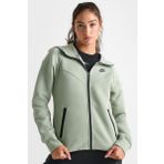 Nike Sportswear Tech Fleece Full Zip Hoodie Dark Heather Black Kadın Kapüşonlu Sweatshirt Su Yeşili