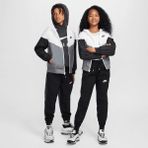 Nike Sportswear Windrunner Kapüşonlu Su Geçirmez Ceket Beyaz-Gri-Siyah' - 8 - 10 Yaş - Gri - Beyaz