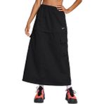 Nike Sportswear Woven Cargo 2n 1 Loose Fit Midi Skirt Kadın Bol Kesim Dokuma Kargo Uzun ve Mini Etek - Siyah - XS
