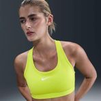 Nike Swoosh DX6821-389 Orta Destekli Pedli Kadın Spor Sütyeni - Cyber