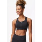 Nike Swoosh Medium Support Padded Zip-Front Bra Kadın Fermuarlı Pedli Spor Sütyeni Siyah