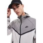 Nike Tech Windrunner Woven Full Zip Loose Fit Jacket Erkek Bol Kesim Paraşüt Kumaş Kapüşonlu Ceket Gri - XL