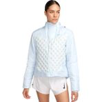 Nike Therma Fit ADV Repel AeroLoft Running Full Zip Hoodie Kadın Bol Kesim Kaz Tüyü Kapüşonlu Ceket Açık Mavi