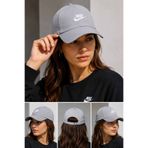 Nike Unisex Gri Şapka Ayarlanabilir Spor Şapka Nakış Logo Günlük Beyzbol Şapkası Casual Cap