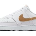Nike W Court Vision Lo Nn kadın spor ayakkabısı, Beyaz Metalik Altın Beyaz, 37.5 EU
