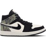 Nike Wmns Air Jordan 1 Mid Camo Siyah-Kamuflaj Kadın Sneaker Ayakkabı