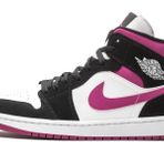 Nike WMNS Air Jordan 1 Mid kadın basketbol ayakkabısı, Siyah Kaktüs Çiçek Beyaz, 36 EU