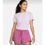 Nike Women's Dri-Fıt One Luxe Twist Cropped Short-Sleeve Lila Kadın T-Shirt DD4921-530