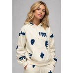 Nike Women's Jordan Artist Series Loose Fit Hoodie Kadın Büyük Beden Kapüşonlu Sweatshirt Beyaz Mavi