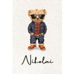 Nikolai: Cahier personnalisé avec prénom Nikolai | Cadeau d'anniversaire pour enfant, garçon, homme, copain ... | Nounours | 110 pages lignée, Petit Format 6x9 pouces (15,24 x 22,86 cm)