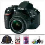Nikon D5200 + 18-55 mm Vr Lens Dslr Fotoğraf Makinesi (Çanta + 32 GB Sd Kart + Temizlik Kiti Hediyeli) - Siyah