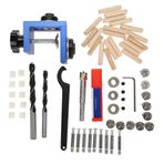 Nikou Wood Dowel Hole Drilling Guide Jig Kit - Marangozluk için ayarlanabilir konumlandırma aleti, farklı kalınlıklar için delik kesici
