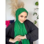 Nil Butik Bambu Kraş Şal - Açık Yeşil - Beyaz