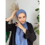 Nil Butik Bambu Kraş Şal - İndigo