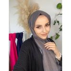 Nil Butik Bambu Kraş Şal - Koyu Gri