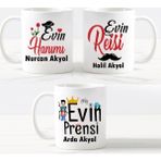 Nil Hediye Evin Hanımı Evin Reisi Evin Prensi 3 Lü Set Kupa