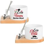 Nil Hediye Evin Hanımı Evin Reisi Kahve Fincan Seti 2Li - 1 Adet - 330 ml - Renkli