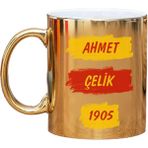 Nil Hediye Sarı Kırmızı Taraftar Aynalı Kupa Bardak