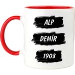 Nil Hediye Siyah Beyaz Taraftar Kupa Bardak - Beyaz - Kırmızı