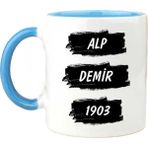 Nil Hediye Siyah Beyaz Taraftar Kupa Bardak - Beyaz - Mavi