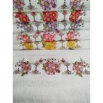Nil Nakışlı 6 Adet El Yüz Havlusu 50 x 90 cm - 50 x 90 cm - Açık Mavi - Bej - Beyaz