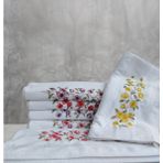 Nil Nakışlı 6 Adet El Yüz Havlusu 50 x 90 cm - 50 x 90 cm - Açık Mavi - Beyaz