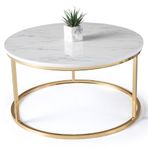 Nil Orta Sehpa Gold Gloss Marmo