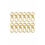 Nildenhobim Altın Rengi Yaylı Kanca Anahtarlık Aparatı, 1 cm Halka Çapı, 4.5 cm Boy, Çanta ve Takı Aksesuarı, 12 Adet (Gold)