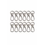Nildenhobim Altın Rengi Yaylı Kanca Anahtarlık Aparatı, 1 cm Halka Çapı, 4.5 cm Boy, Çanta ve Takı Aksesuarı, 12 Adet (Gümüş)
