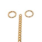 Nildenhobim Çanta Aksesuar Yaylı Halkalı Çanta Zincir Set - Zincir 110 cm - Halka Çap 2.5 cm Altın Renk