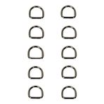 Nildenhobim Örgü ve Deri Çantalar İçin Metal D Halka - 2 Cm - (10 'lu Paket) (Antrasit Renk)