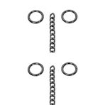 Nildenhobim Yaylı Halkalı Antrasit Renk Çanta Zincir Set - Uzunluk 110 Cm Halka 2.5 Cm (2 Li Set) İki Set Antrasit Renk
