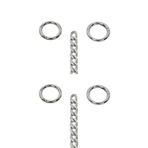 Nildenhobim Yaylı Halkalı Gümüş Renk Çanta Zincir Set Uzunluk : 110 Cm Halka : 2.5 Cm (2 Li Set) İkili Set Gümüş Renk