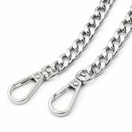 Nildenhobim Yaylı Kancalı Metal Çanta Zinciri – Kancalar Dahil 118 Cm Zincir Askı Seti - Çanta Sap (Gümüş Renk)